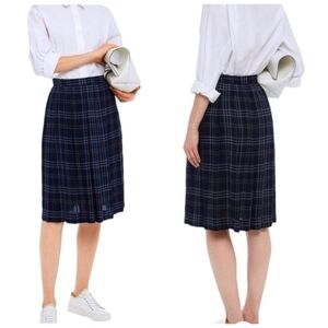Velvet By Graham And Spencer Blue Plaid Skirt Size Large Viscose Unlined Uniform